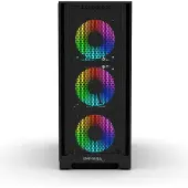 Inca EMG-17XB, Midi Tower, PC, Schwarz, ATX, micro ATX, Mini-ITX, ABS, Metall, Gaming