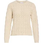 Vila Rundhalspullover "VILOWEN L/S POINTELLE KNIT TOP/PB"