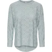 ONLY Langarmshirt "ONLSMILLA LIFE L/S TOP JRS", Damen, Gr. L, abyss, Jersey, Obermaterial: 95% Polyester, 5% Elasthan, unifarben, loose fit Po-bedeckend, Rundhals, Shirts Langarmshirt
