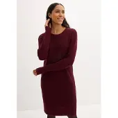 Bonprix Strickkleid Oversize-Rippstrick, bequeme Passform, seitliche Schlitze