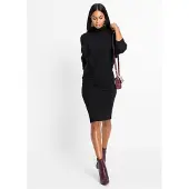 Bonprix Strickkleid mit Rollkragen, aus Viskose, Polyamid und Polyester
