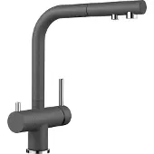 BLANCO FONTAS-S II, Messing SILGRANIT-Look, felsgrau, Hochdruck, Standard, Grau, Messing, Hebelgriffe, Doppel, Typ L