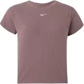 Nike - Women's Sportswear Tight Ribbed S/S T-Shirt - Funktionsshirt Gr XL braun