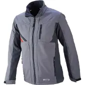 Planam Softshelljacke Highline Gr. XL schiefer/schwarz/rot