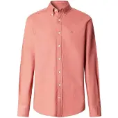 Hackett London für Herren. HM3010539 Maßgeschneidertes Oxford-Hemd rot (S), Lässig, Baumwolle, Langarm