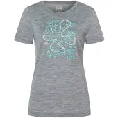 Super.natural - Women's Under The Sea Tee - Merinoshirt Gr S grau/ various