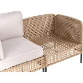 Beliani 2-Sitzer Gartensofa Beige u. Hellbeige PE-Rattan mit Armlehnen Metallbeinen Olefin Auflagen Wasserabweisend Modernes Outdoor Lounge Sofa