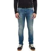 Mustang Slim-fit-Jeans "Herren Style Vegas Slim", Herren, Gr. 31, Länge 32, blau (583 mittelblau), Denim/Jeans, 93% Baumwolle, 5% Polyester, 2% Elasthan, unifarben, slim fit, Jeans Slim-fit-Jeans