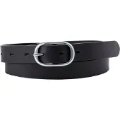Levi's Ledergürtel "WOMEN'S CHARLIE BELT", Damen, Gr. 75, schwarz (regular schwarz), Leder, unifarben, Gürtel Ledergürtel, mit Logoprägung