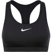Nike W NK SWSH MED SPT BRA BLACK/WHITE
