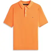 Tommy Hilfiger Herren Poloshirt Kurzarm Essential Baumwolle Knitted Dick, Orange (Brilliant Orange), XXL