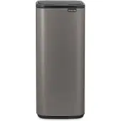 Brabantia Bo Touch Bin, 10 l, Rechteckig, Stahl, Platin, Kunststoff, Terrasse