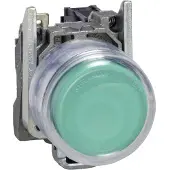 Schneider Electric XB4BP383G5EX Leuchtdrucktaster, Harmony XB4, Metall, 22mm, grün, unbeschriftet, tastend, mit Schutzkappe, 1S, 120V AC, ATEX