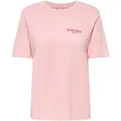 ONLY Kurzarmshirt "ONLLUCY MONJA SS TOP JRS NOOS", Damen, Gr. XL, rosa (rosy touch detail:strawberry), Jersey, Obermaterial: 100% Baumwolle, bedruckt, regular fit normal, Rundhals, Shirts Kurzarmshirt