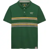 Superdry für Herren. M1110464A Vintage Stripe grünes Poloshirt (M), Lässig, Baumwolle, Kurzarm