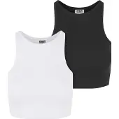 Urban Classics Ladies Organic Cropped Rib Top 2-Pack - 167155