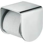 Hansgrohe AXOR UNIVERSAL Accessories Toilettenpapierhalter, softsquare, mit Ablage, 42436990, Farbe: Polished Gold Optic