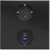 Stemi Einbausteckdose Küche USB A/C Küchensteckdose Duplex-Q Steckdose Büro