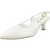 Paul green Damen Slingpumps Weiß Glattleder Größe: 40