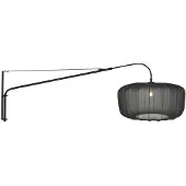 Steinhauer Wandlampe schwarz Vela Lino mit schwarzem Farbton Ø60 cm