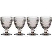 Villeroy & Boch Vorteilset 4 Stück Boston coloured Rotweinglas smoke Kristallglas grau 1173090025