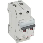 Legrand 403736 TX3 Leitungsschutzschalter D-Charakteristik, 10A, 2-polig, 6kA, 400VAC, 2TE