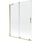 Mexen Velar zweiteilige, verschiebbare Badewannenabtrennung 130 x 150 cm, transparent, gold - 896-130-000-01-50