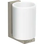 Hansgrohe AXOR Universal Rectangular Zahnputzbecher, Metall, Glas weiss, 42604
