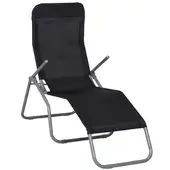 Merxx Wellnessliege "XXL", schwarz (silber), Bezug: 70% Kunststoff, 30% Polyester, Gartenliegen, Wellnessliege, großzügige Liegefläche, inkl. Kopfkissen