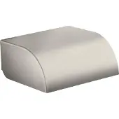 Hansgrohe AXOR UNIVERSAL Circular Toilettenpapierhalter mit Deckel, 42858800, Farbe: Stainless Steel Optic