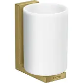 Hansgrohe AXOR Universal Rectangular Zahnputzbecher, Metall, Glas weiss, 42604