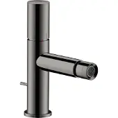 Hansgrohe AXOR Uno Einhebel-Bidetmischer, Zerogriff, Zugstangen-Ablaufgarnitur, 45200330, Farbe: Polished Black Chrome