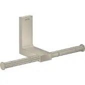 Hansgrohe AXOR UNIVERSAL Rectangular Toilettenpapierhalter, Metall, doppelt, 42657820, Farbe: Brushed Nickel