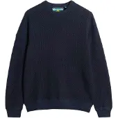 Superdry für Herren. M6110681A Light Texture Pullover navy (L), Lässig, Baumwolle, Marine