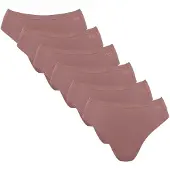 Sloggi Slip "Slip GO Daily Cotton Tai 6P 6er Pack", Damen, Gr. S, braun, Obermaterial: 95% Baumwolle CO. 5% Elasthan EL., Unterhosen Slip