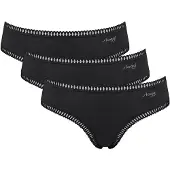 Sloggi Hüftslip , Damen, Gr. 44, 3 Stk., schwarz, 95% Baumwolle, 5% Elasthan, Unterhosen Hüftslip