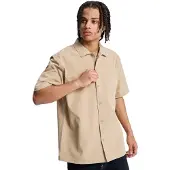 Dc-shoes Kurzarmhemd "Full On Resort", Herren, Gr. S, beige (incense), Obermaterial: 87% Polyester, 13% Polyamid., Hemden Kurzarmhemd