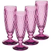 Villeroy & Boch Sektglas "Sektgläser Boston Coloured 145 ml 4er Set", pink (berry), Glas, Trinkgefäße, Sektglas