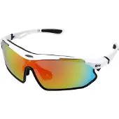 Yeaz Sportbrille "Sport-Sonnenbrille weiß/schwarz/rot SUNRAY"