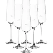 Leonardo Sektglas "Sektgläser geeicht Puccini Gastro-Edition 0,1 l 6er Set transparent", bunt (transparent), Glas, Trinkgefäße, Sektglas