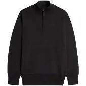 G-Star Sweatshirt "Strickpullover Premium Core Half Zip Knit", Herren, Gr. L, schwarz, Obermaterial: 100% Wolle mw., Sweatshirts Sweatshirt