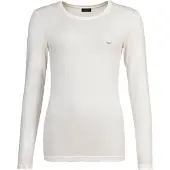 Emporio Armani Longsleeve "Longsleeve ESSENTIAL STUDS 1er Pack", Damen, Gr. S, weiß, Obermaterial: 95% Viskose CV. 5% Elasthan EL., Shirts Longsleeve