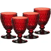 Villeroy & Boch Vorteilset 4 Stück Boston coloured Weissweinglas red Kristallglas rot 1173090030