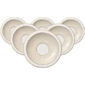 Villeroy & Boch Untertasse "Frühstücksuntertassen Ivoire ø 18,5 cm 6er Set weiß-gold", bunt (weiß, gold), L:18,5cm, Speiseteller, Untertasse