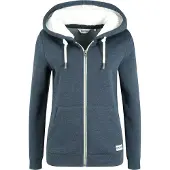 Oxmo Sweatjacke "Sweatjacke OXBinji", Damen, Gr. XS, blau (insignia blau melange), Obermaterial: 50% Baumwolle CO. 50% Polyester PES., Sweatjacken Sweatjacke