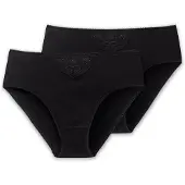 Schiesser Slip "Slip Cotton Essentials 2er Pack", Damen, Gr. L, schwarz, Obermaterial: 100% Baumwolle CO., Unterhosen Slip