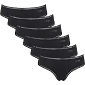 Sloggi Slip "Slip GO Crush Hipster C6P 6er Pack", Damen, Gr. L, schwarz, Obermaterial: 95% Baumwolle CO. 5% Elasthan EL., Unterhosen Slip