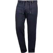 Indicode IDIves Herren Leinenhose Sommerhose Lange Stoffhose mit Kordel Gürtelschlaufen Leinenmix Eingrifftaschen Regular fit