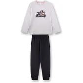 Sanetta Schlafanzug "Pyjama", Herren, Gr. 140, bunt (hellgrau), Obermaterial: 100% Baumwolle CO., Homewear-Sets Schlafanzug