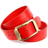 Anthoni Crown Ledergürtel , Damen, Gr. 85, rot, Rindsleder, Gürtel Ledergürtel